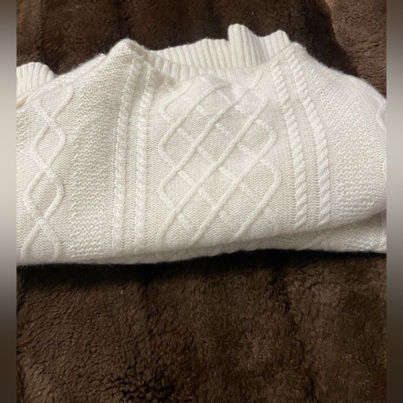 Talbots Pure Cashmere Cream Cable Knit Sweater - Picture 1 of 10